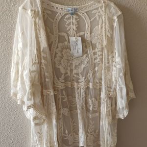 NWT Grace & Lace Lacy Kimono